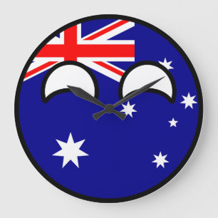 Reloj Redondo Grande Australia Geeky que tiende divertida Countryball