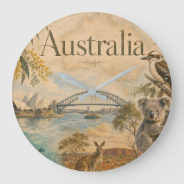 Reloj Redondo Grande Australia para amantes de Australia 