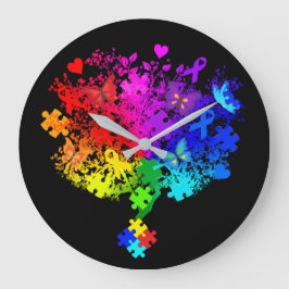Reloj Redondo Grande Autism Spectrum Tree