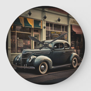 Reloj Redondo Grande Auto retro