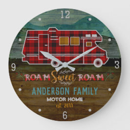 Reloj Redondo Grande Autophome RV Camper Travel Van Rustic Personalizad