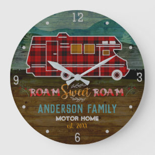 Reloj Redondo Grande Autophome RV Camper Travel Van Rustic Personalizad