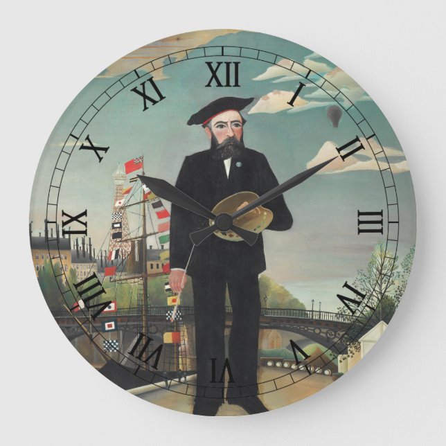 Reloj Redondo Grande Autorretrato Paisaje 1890, Henri Rousseau (Anverso)