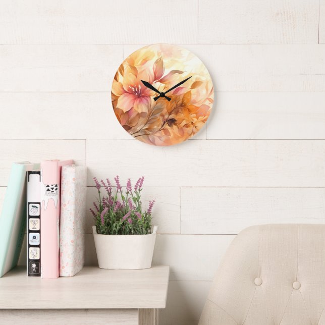 Reloj Redondo Grande Autumn Bouquet (Sala de lectura)