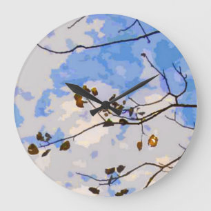 Reloj Redondo Grande Autumn Branches Abstract Wall Clock