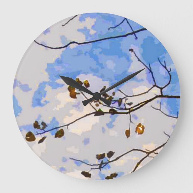 Reloj Redondo Grande Autumn Branches Abstract Wall Clock (Anverso)