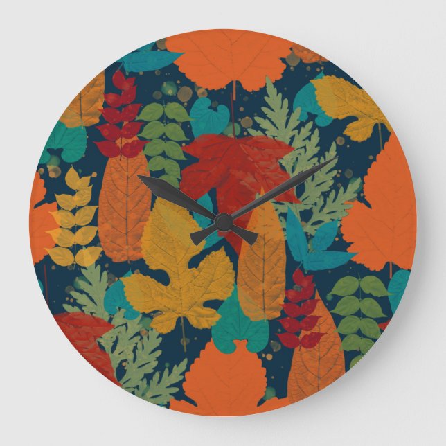 Reloj Redondo Grande Autumn leaves (Anverso)