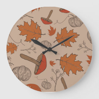 Reloj Redondo Grande Autumn Mushrooms