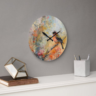 Reloj Redondo Grande Autumn Robin Wall Clock