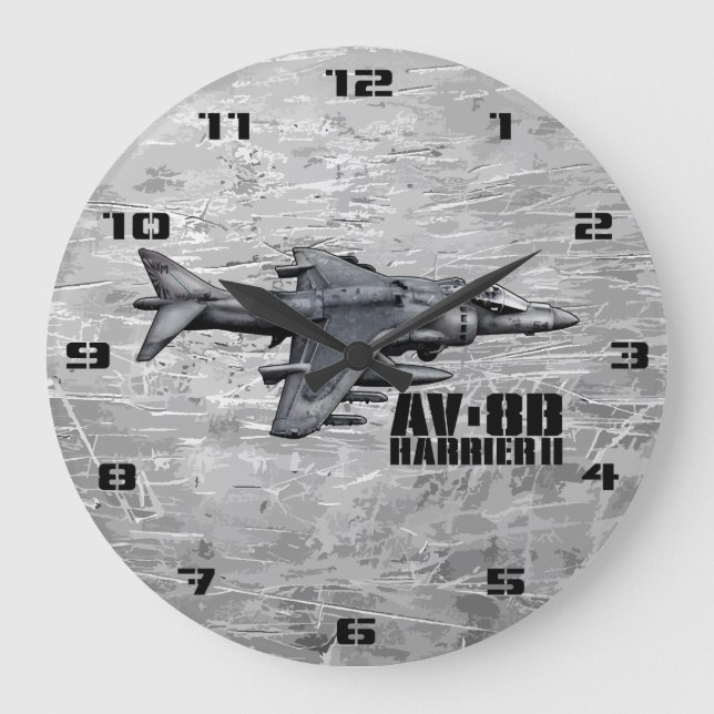 Reloj Redondo Grande AV-8B Harrier II (Anverso)