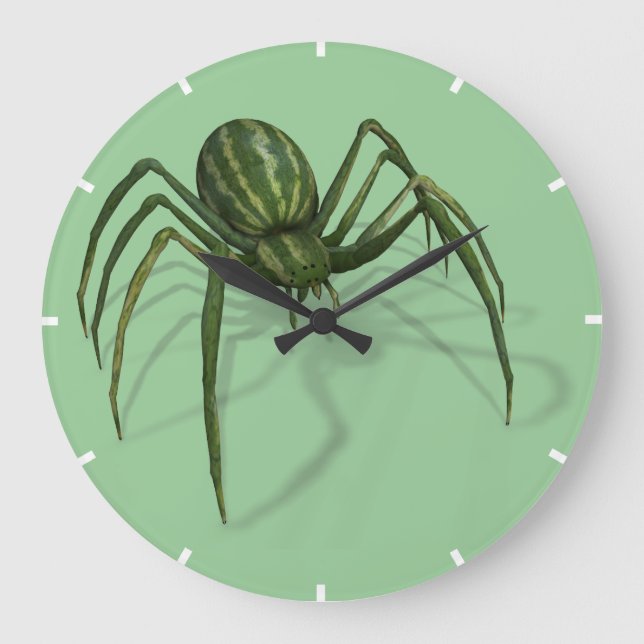 Reloj Redondo Grande Ave rara divertida WaterMelon Spider (Anverso)