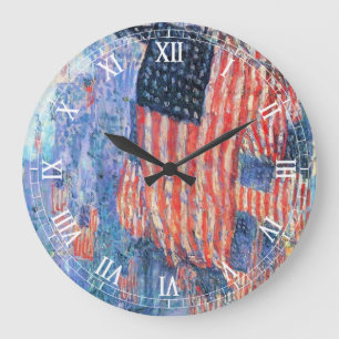 Reloj Redondo Grande Avenida en lluvia por Frederick Childe Hassam