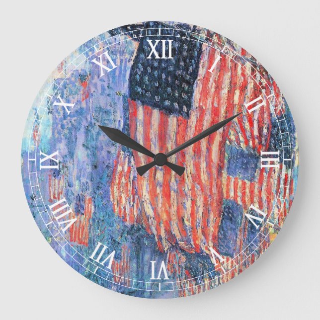 Reloj Redondo Grande Avenida en lluvia por Frederick Childe Hassam (Anverso)