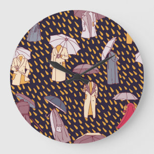 Reloj Redondo Grande Aventuras del Día de la Lluvia: paraguas invisible