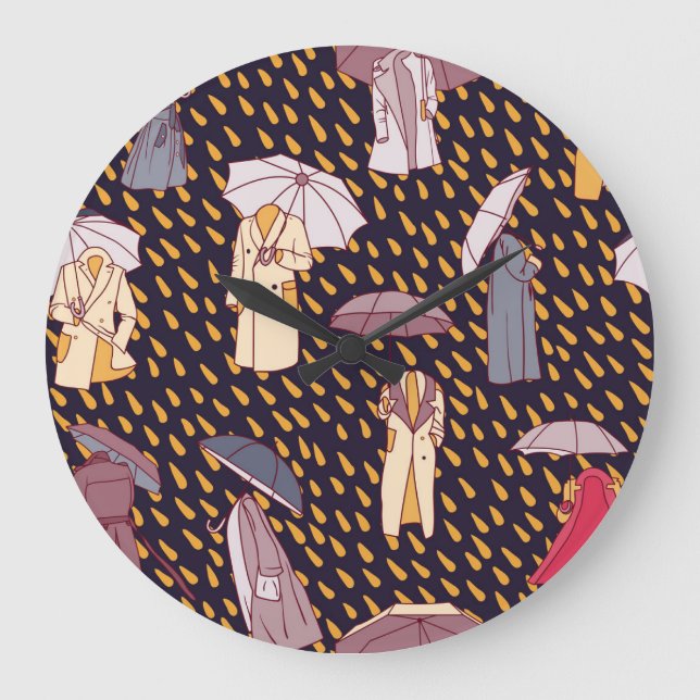 Reloj Redondo Grande Aventuras del Día de la Lluvia: paraguas invisible (Anverso)