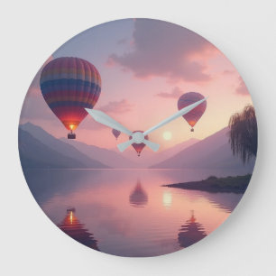 Reloj Redondo Grande Aventuras en Globo Soñadas