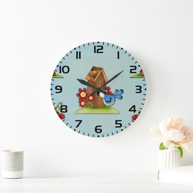 Reloj Redondo Grande Aves azules (Subido por el creador)