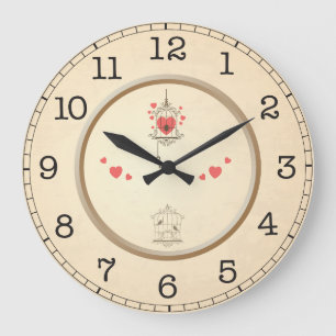 Reloj Redondo Grande Aves de amor