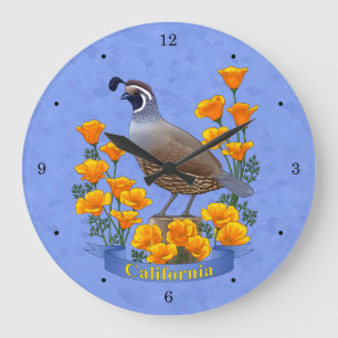 Reloj Redondo Grande Aves del estado de California