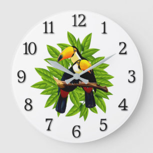 Reloj Redondo Grande Aves Exóticas
