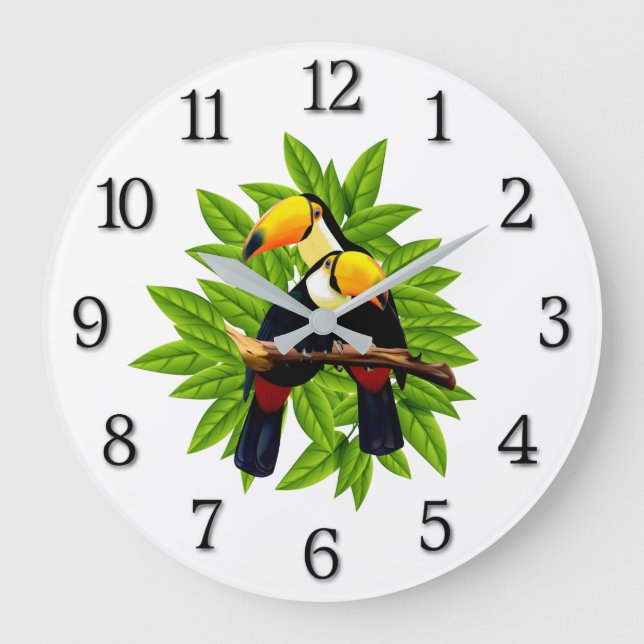 Reloj Redondo Grande Aves Exóticas (Anverso)