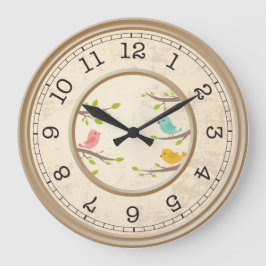 Reloj Redondo Grande Aves Personalizados y niños