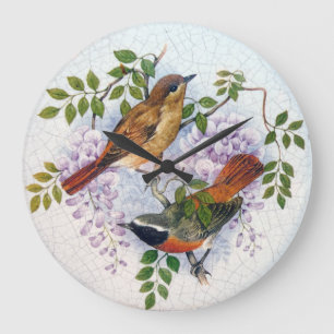 Reloj Redondo Grande Aves porcelanas