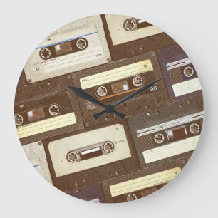 Reloj Redondo Grande Aves tropicales: Vintage de Toucans & Parrots
