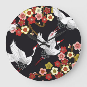 Reloj Redondo Grande Aves Voladoras: Japonesa de Garra.