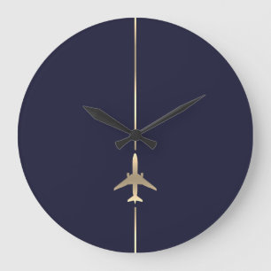 Reloj Redondo Grande Aviación minimalista