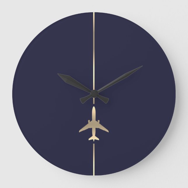 Reloj Redondo Grande Aviación minimalista (Anverso)