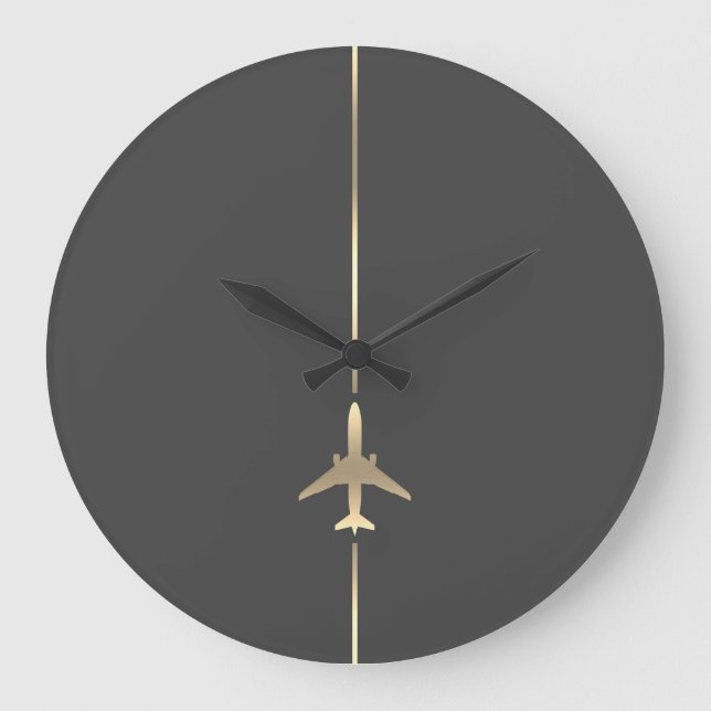Reloj Redondo Grande Aviación Minimalista (Anverso)