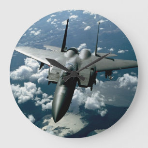 Reloj Redondo Grande Avión de combate