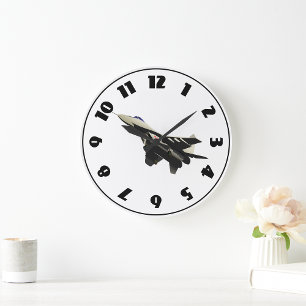 Reloj Redondo Grande Avión Militar de Combate Supersónico