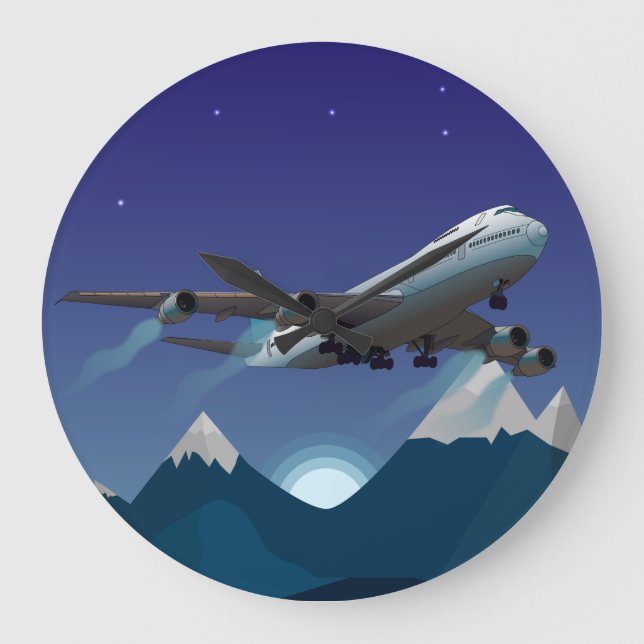 Reloj Redondo Grande Avión. Un chorro gigante. (Anverso)