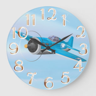 Reloj Redondo Grande Aviones de combate de la Segunda Guerra Mundial