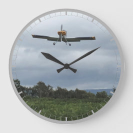 Reloj Redondo Grande Aviones ligeros llegan a tierra. Reloj grande