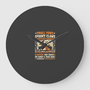 Reloj Redondo Grande Aviso espeluznante de Dachshund de Halloween