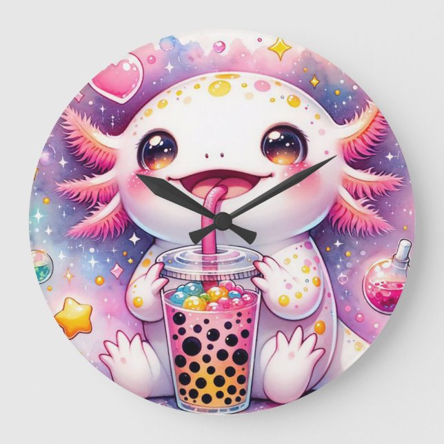 Reloj Redondo Grande Axolotl (Anverso)