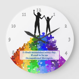 Reloj Redondo Grande Ayuda del autismo que sube nuevas alturas