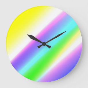 Reloj Redondo Grande Azul arcoiris de textura abstracta patrón arte t