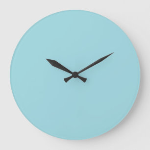 Reloj Redondo Grande Azul Celeste Suave Color Sólido