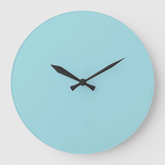 Reloj Redondo Grande Azul Celeste Suave Color Sólido (Anverso)