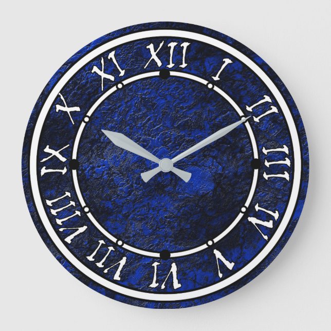 Reloj Redondo Grande Azul Cobalto (Anverso)