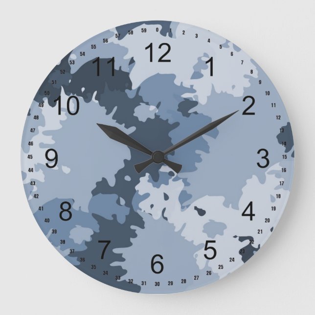 Reloj Redondo Grande Azul de Camo (Anverso)