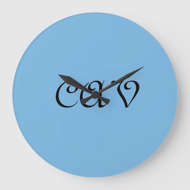 Reloj Redondo Grande Azul de Cornflower (Anverso)