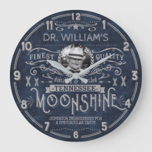 Reloj Redondo Grande Azul de encargo de la medicina del Hillbilly del