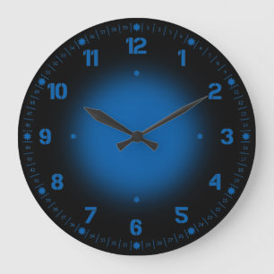 Reloj Redondo Grande Azul de neón
