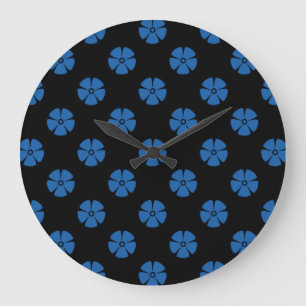 Reloj Redondo Grande Azul del deslumbramiento del estampado de plores 2