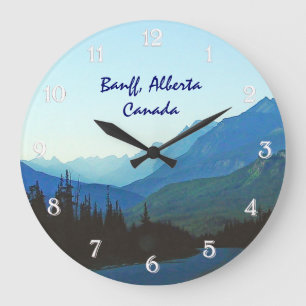 Reloj Redondo Grande Azul del jaspe de Banff